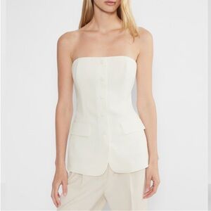 Aritzia Babaton White Strapless Top